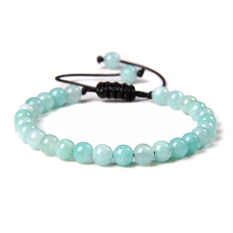 Natural Stone Beads Adjustable Rope Bracelet for Women and Men