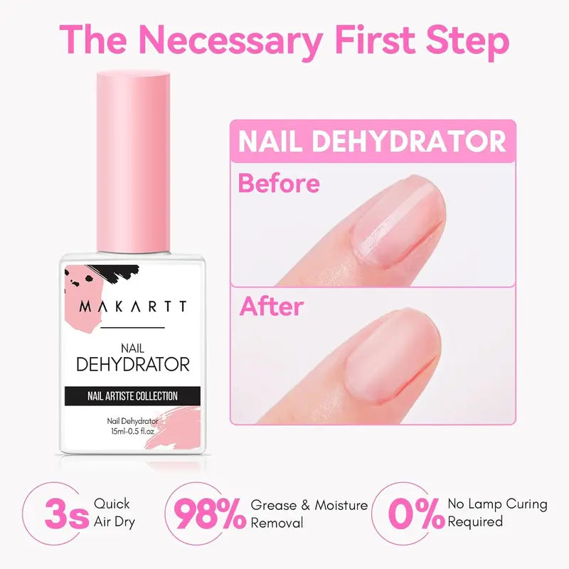 Nail Dehydrator and Primer Kit for Gel Nail Polish Bonding - 15ML Each