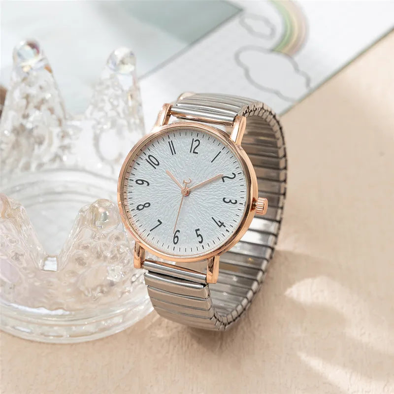 Women's Digital Quartz Watch Casual Stainless Steel Stretch Band - Multiple Colors