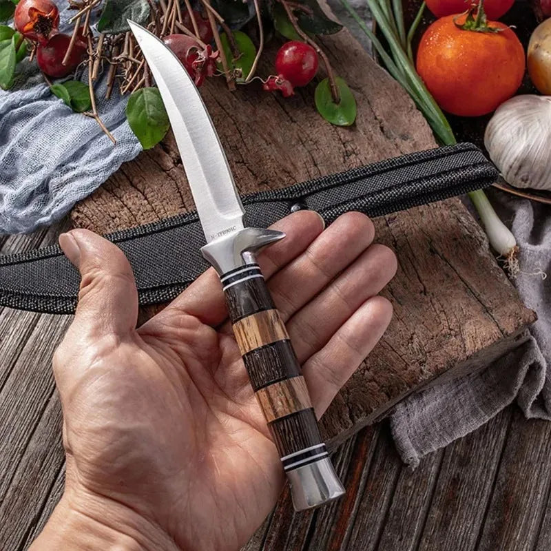 Stainless Steel Sashimi Knife Cleaver with Wooden Handle - Meat Fish Filleting & Butcher Kitchen Knife