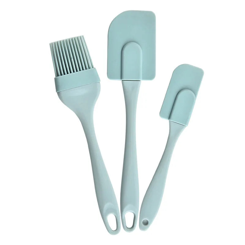 3-Piece Silicone Baking Spatula Set with Oil Brush for Cooking & Baking