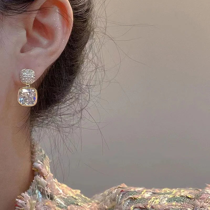 Colorful Zircon Ear Stud Earrings for Women Jewelry Party & Daily Wear