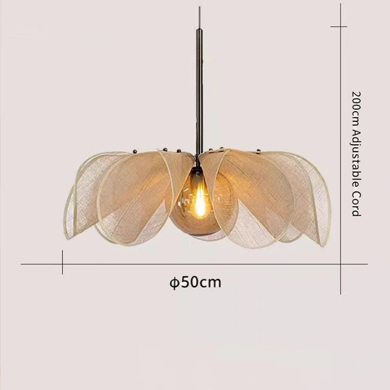 Wabi Sabi Fabric Pendant Light Ceiling Hanging Lamp Modern Chandelier for Living Room Dining Room Kitchen Home Decor