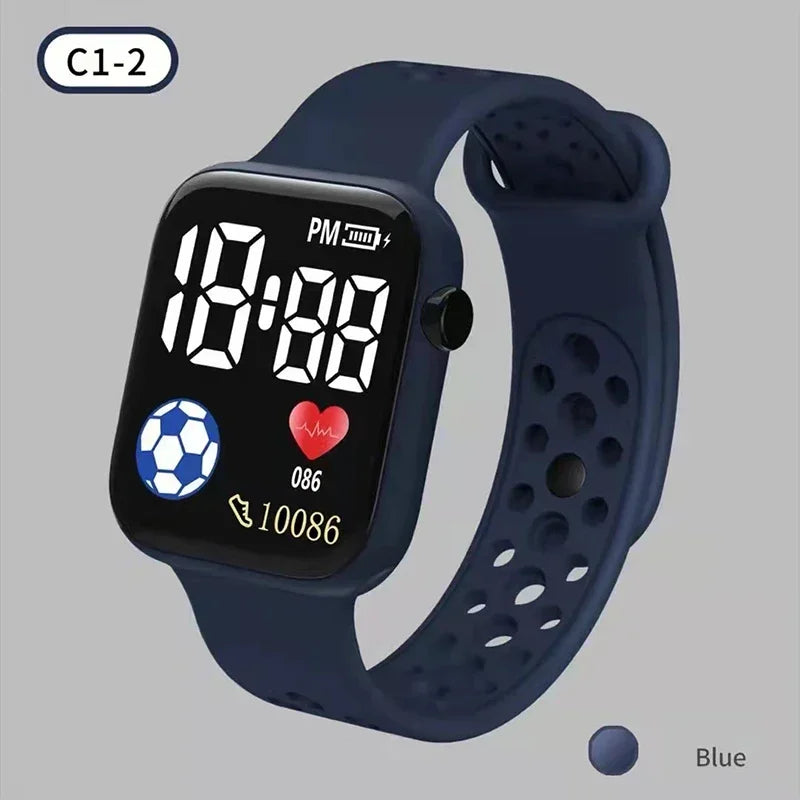 Kids LED Digital Sports Watch with Silicone Strap - Waterproof & Light Up