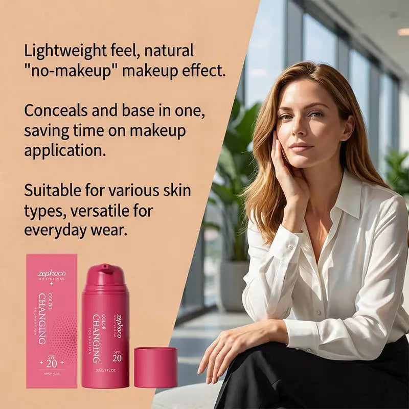 Color Changing Liquid Foundation SPF 20 - High Coverage & Lightweight Face Base