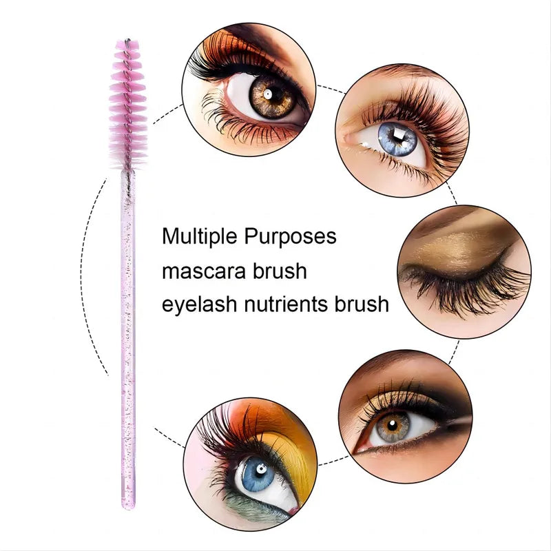 DIY Eyelash Brush Tube Set - Replaceable Mascara & Eyebrow Wands, Dust-Proof