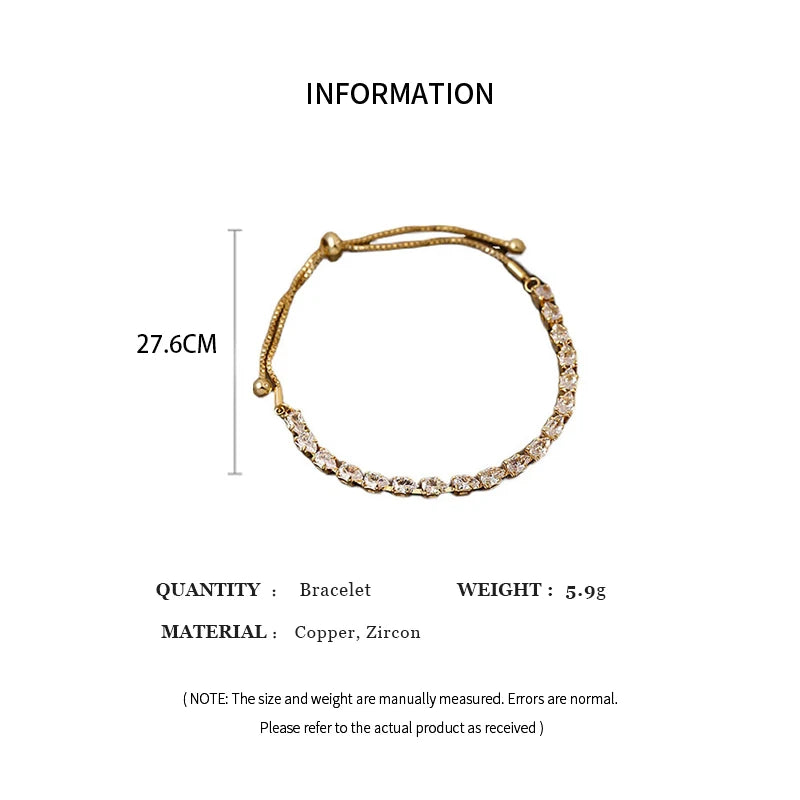 Luxury Adjustable Geometric Square Rhinestone Bracelet for Women - Party Wedding Jewelry