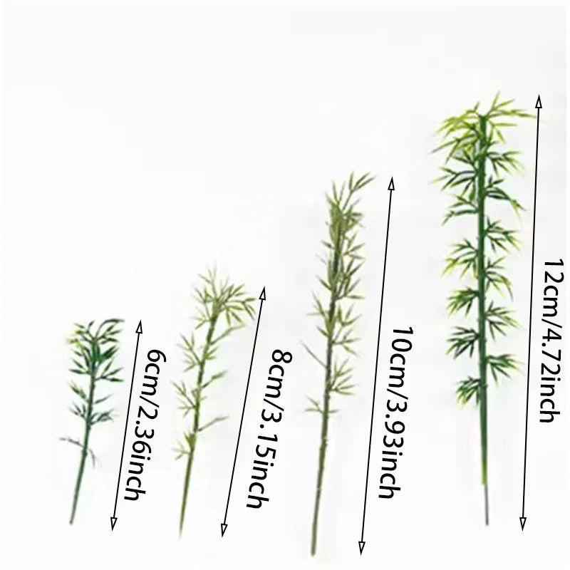Mini Model Bamboo Tree Set for Micro Landscape DIY Crafting and Home Decor - 20 Pieces