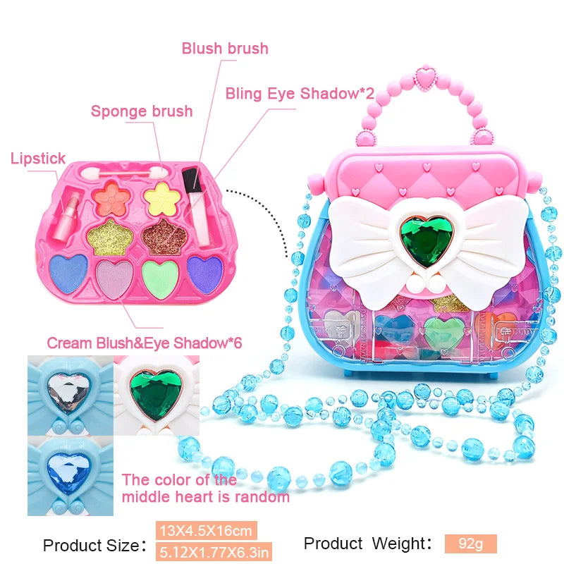 Kids' Dress-Up Toy Set with Makeup, Jewelry & Handbag - Gift for Party & Birthday