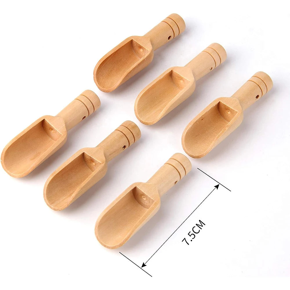 Mini Wooden Coffee Spoon Set - Salt, Candy, Baby, Laundry, Kitchen Utensils