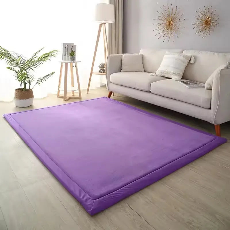 Soft Rectangular Carpet for Living Room and Nursery Play Area – Anti-Fall Baby Crawling Mat