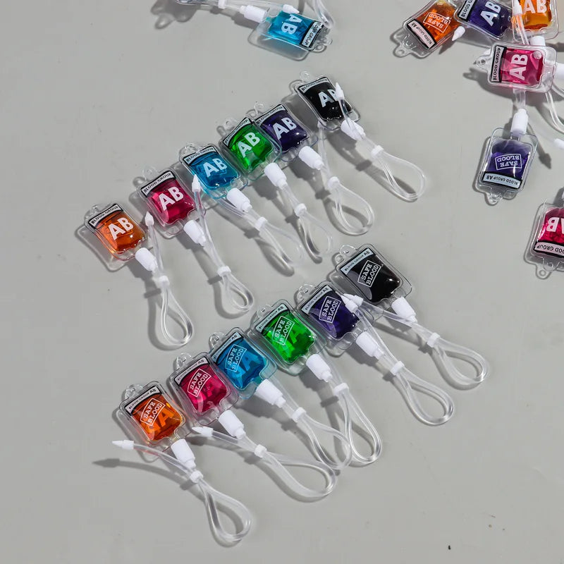 3pcs Halloween Blood Bag Acrylic Gothic Pendant Jewelry Making Charms