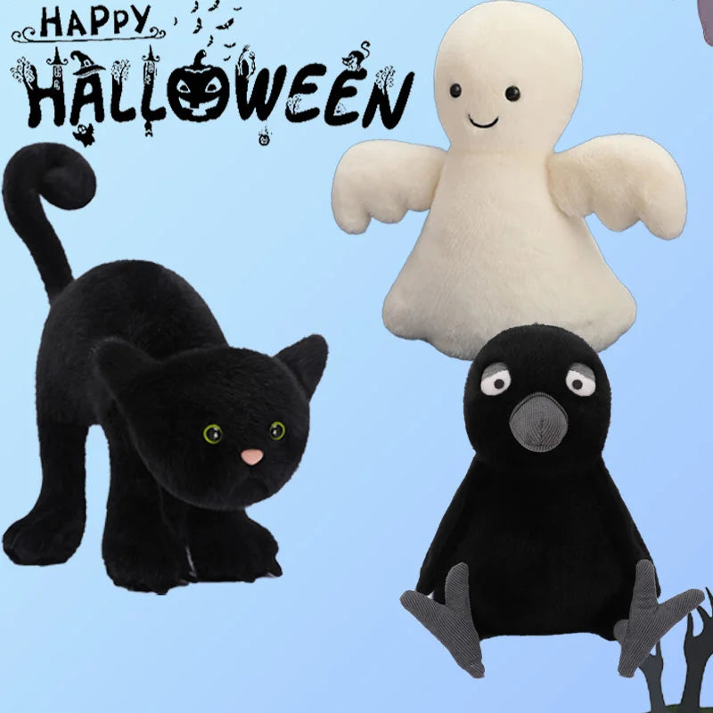 Halloween Black Crow Plush Doll Toy - Stuffed Bird for Kids & Gifts