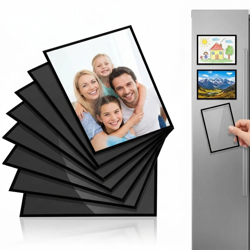 Magnetic Picture Frames Set for Photos on Refrigerator and Metal Surfaces - 6/10/20 Pcs