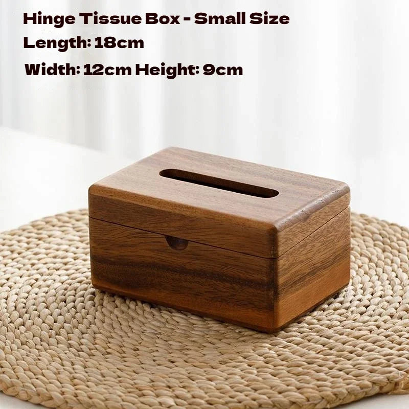 Luxury Wooden Tissue Box Cover - Premium Walnut Napkin Holder for Home & Desk