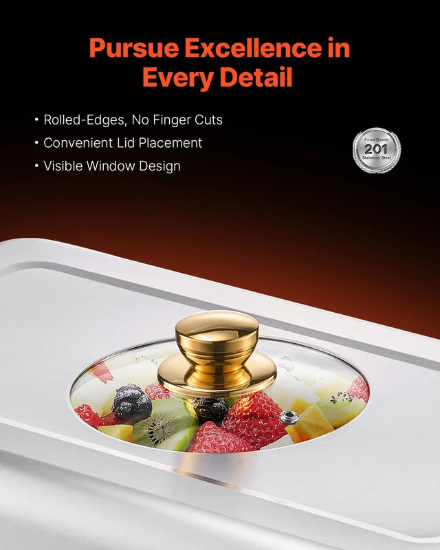 Stainless Steel Chafing Dish Buffet Set with Half Size Pans for Catering and Parties