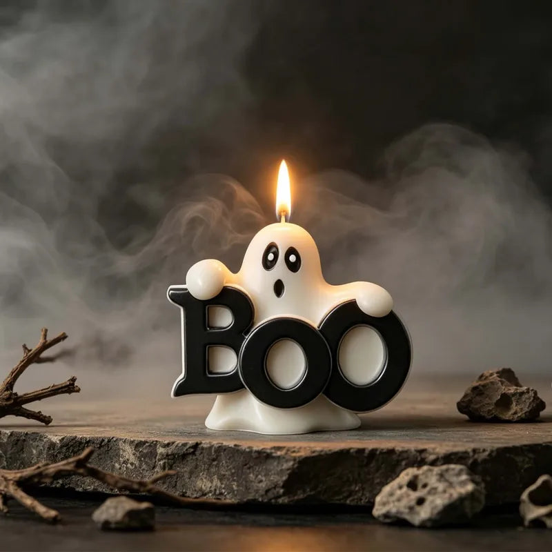 Halloween Ghost Silicone Candle Mold for DIY Wax, Soap, Resin Crafts - Boo Spirit Decor