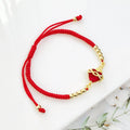 Religious Heart Shaped Crystal Cross Bracelet for Men Women - Lucky Red Rope Braided Jewelry