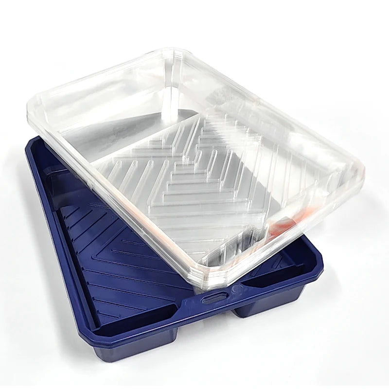 9-Inch Plastic Paint Tray Set with 10 Transparent Pads for DIY Painting & Color Change