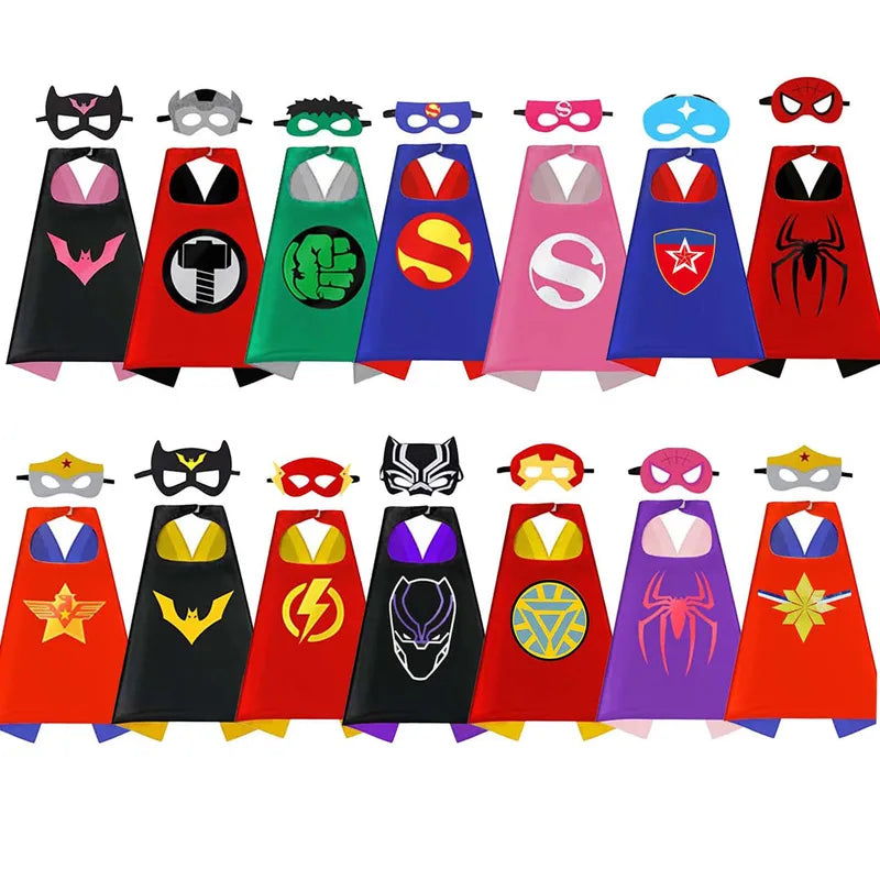 Superhero Capes for Kids Boys & Girls Cartoon Dress Up Costumes Party Supplies