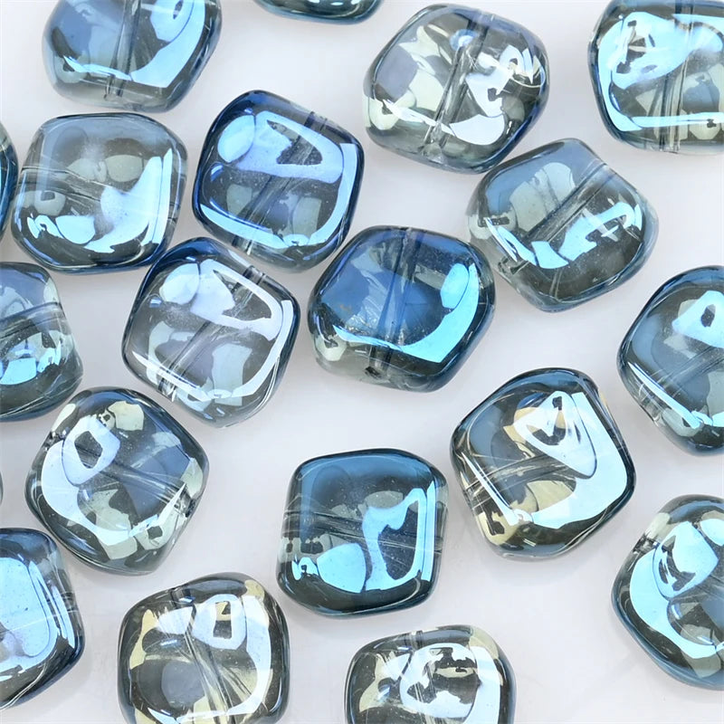 20Pcs Irregular Glass Beads for Jewelry Making - Rainbow AB Crystal Mix