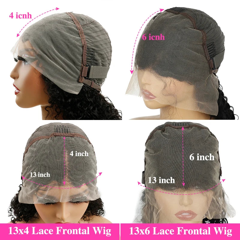 Lace Front Wig 13x6 Burmese Curly Human Hair 200% Density Pre Plucked