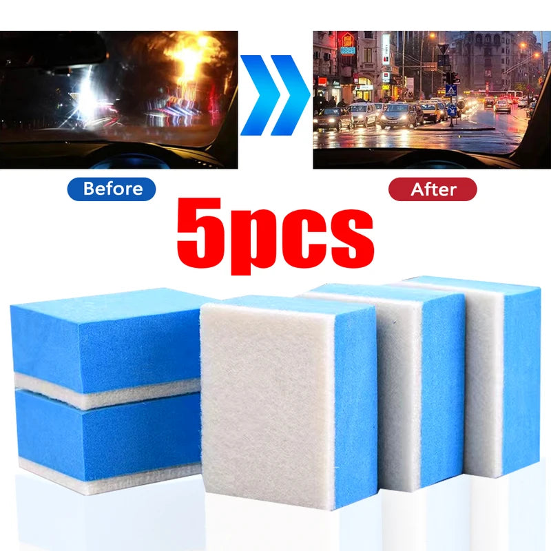 Car Glass Oil Film Cleaning Sponge Wiper - Multi-Color Felt & Foam Glass Cleaner
