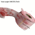 10M Artificial Blood Bandage Cloth Halloween Scary Decor Prop for Terror Theme Party