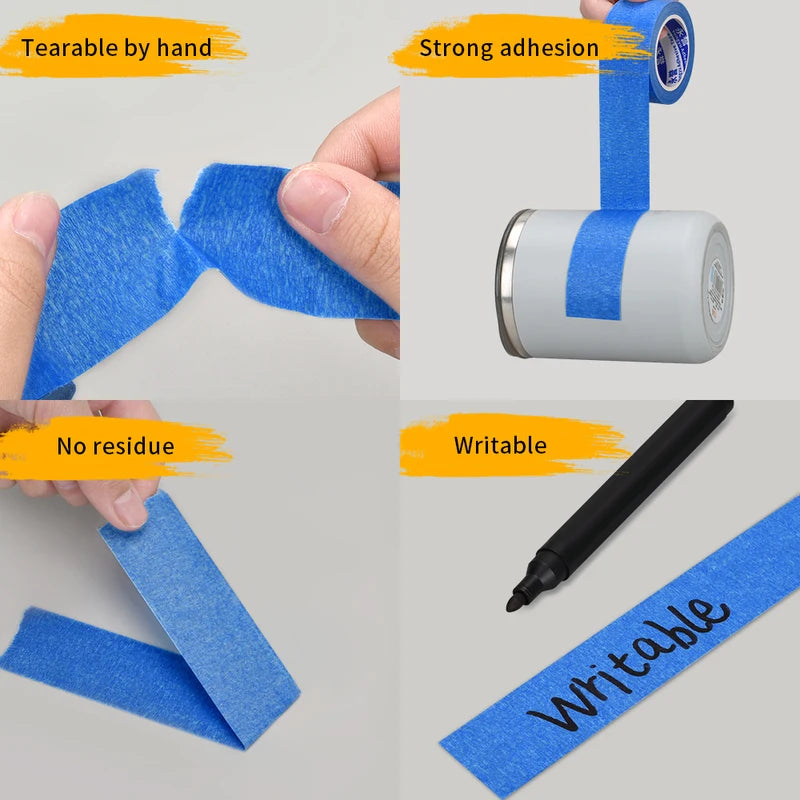 Blue Masking Tape for Painting Edges and Trim - Residue-Free Painter's Tape
