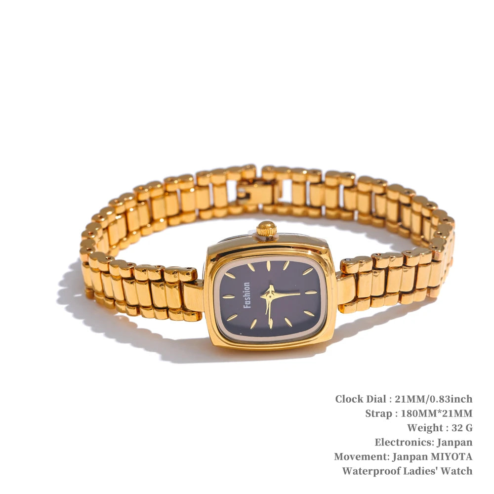 Stainless Steel Ladies Watch with Japan Movement Waterproof 18K Gold PVD Plated Jewelry