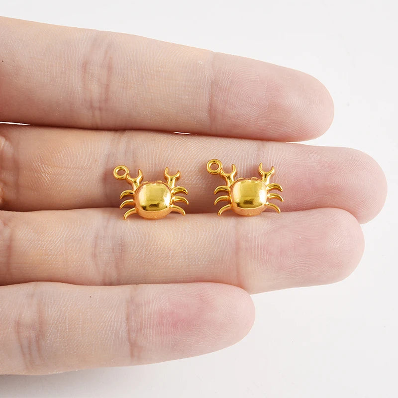 Marine Animal Lobster Crab Coral Fish Pendant Jewelry Set - Handmade Necklace & Earrings 5pcs