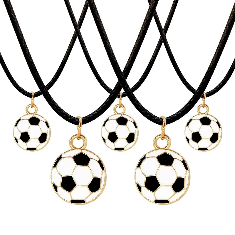 Football Pendant Necklaces Set - Sports-Themed Jewelry for Parties & Gifts