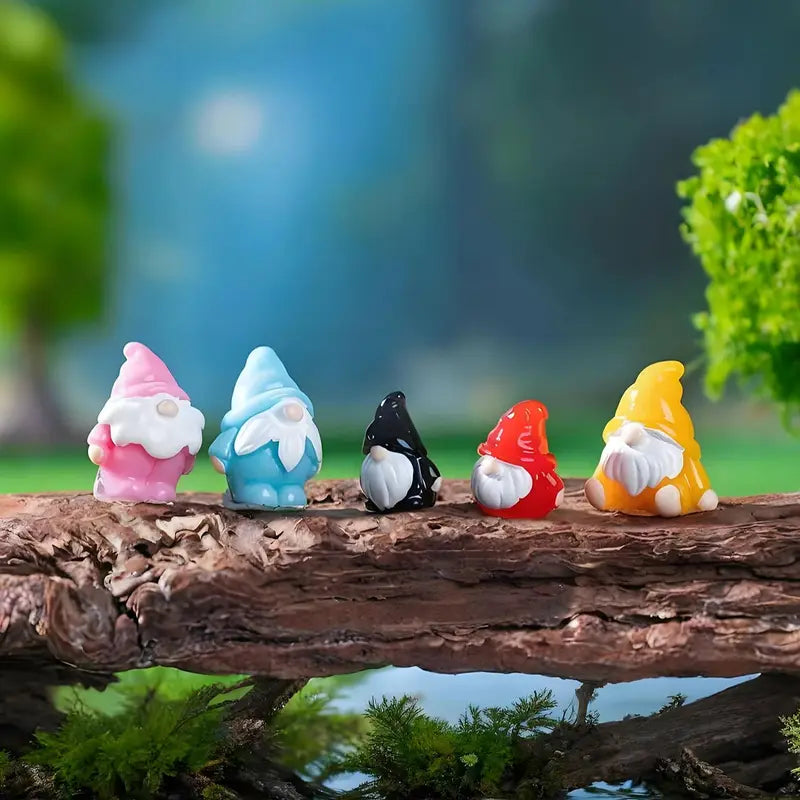 Miniature Gnome Statues Set - DIY Fairy Garden Micro Landscape Crafts, Multi-Color 10/20pcs