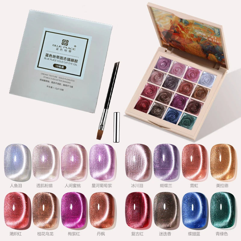 Magnetic Gel Nail Polish Set - 16 Colors for Professional & Home Use