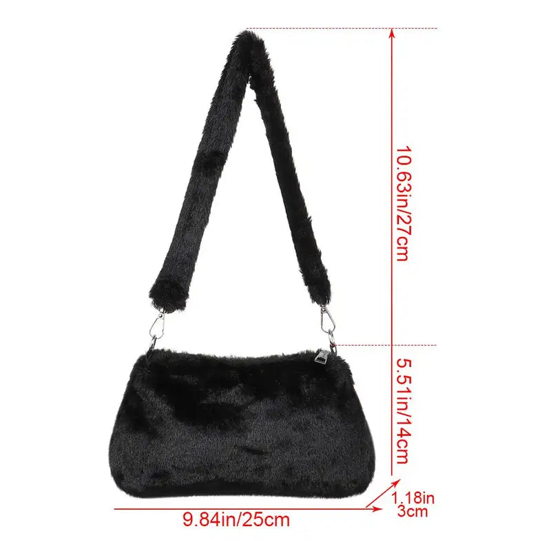 Women’s Animal Print Faux Fur Shoulder Bag Crossbody Messenger Purse