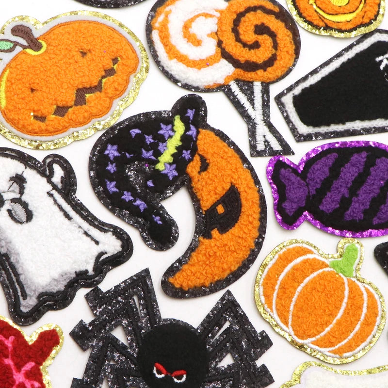 Halloween Fabric Patches for Clothing and Accessories - Iron-On Embellishments