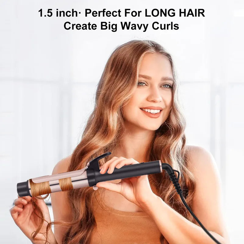 Electric Curling Iron for Women 3-Level Temp Ceramic Hair Styler Large 36mm