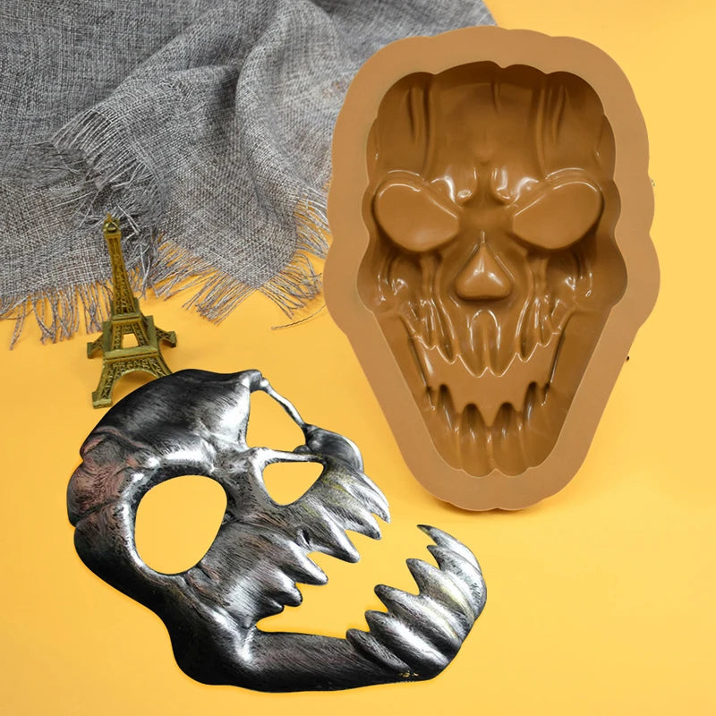 Halloween Skull Silicone Mold for Cake Chocolate Candy & Resin Crafting