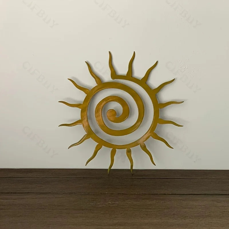Antique Coiled Star Metal Wall Sculpture - Outdoor Courtyard & Holiday Decor