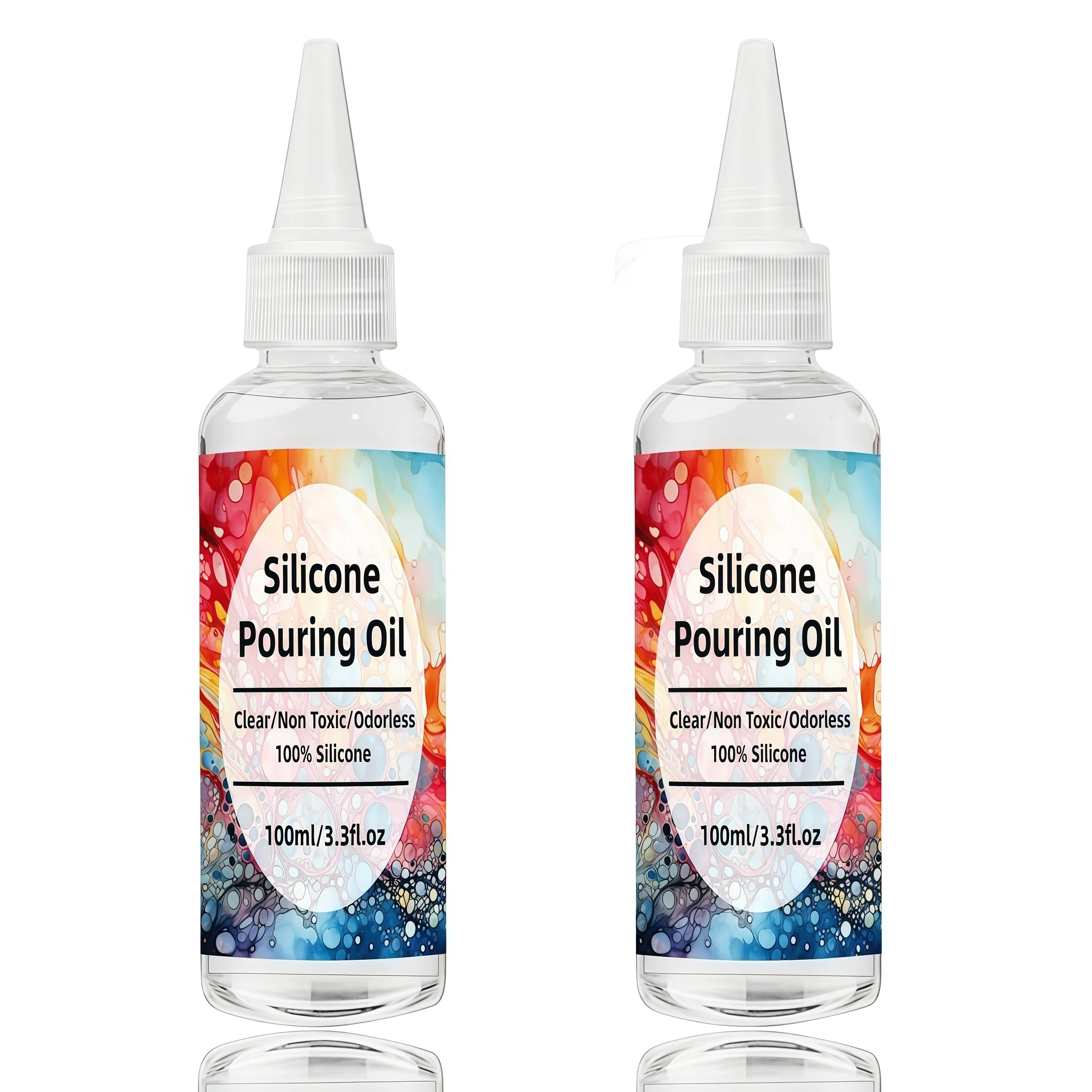 Silicone Pouring Oil for Acrylic & Watercolor Art - Cell Activator, Large 3.3oz Bottle