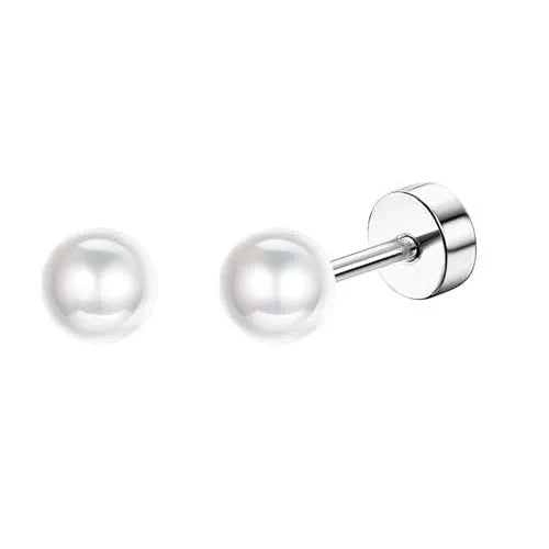 Hypoallergenic Flat Back Stud Earrings for Men Women Surgical Steel Jewelry