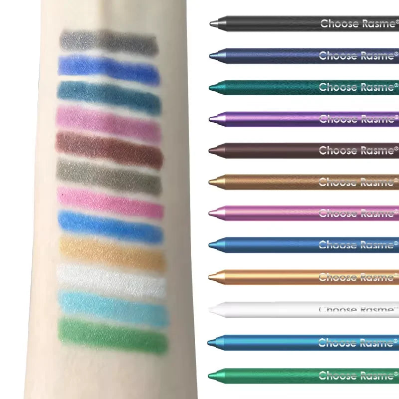 12-Color Glitter & Shimmer Eyeshadow Stick Set - Waterproof, Smooth Application, Halloween Makeup