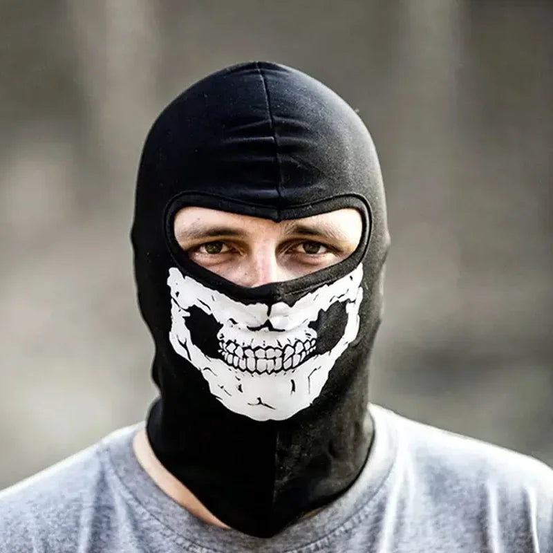 Halloween Skull Print Balaclava Face Mask for Cosplay Motorcycle Riding Outdoor Men