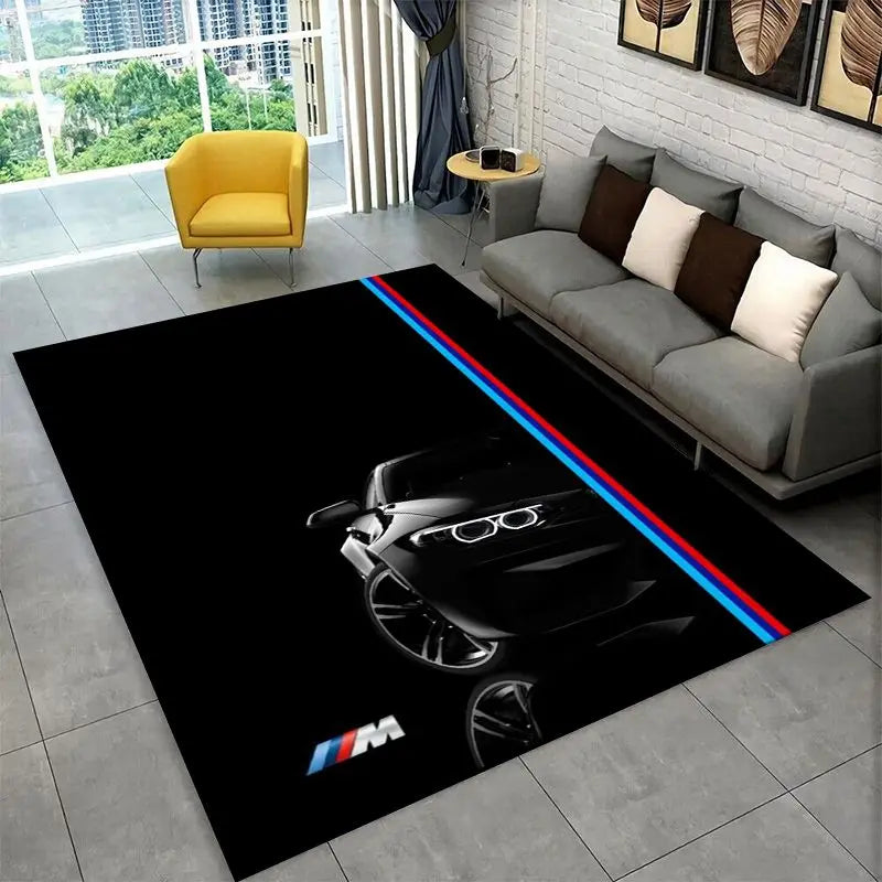 Racing Car Non-Slip Area Rugs for Living Room & Bedroom - Soft Floor Mat