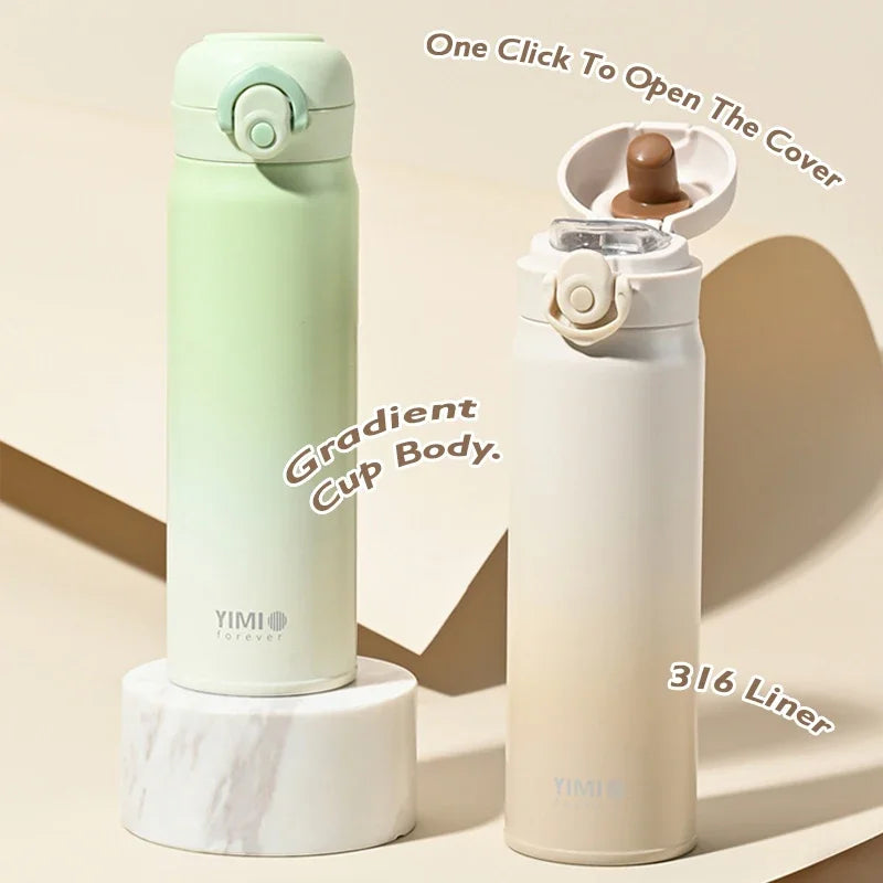 500ml Stainless Steel Vacuum Water Bottle with Leak-Proof Lid and Carry Handle