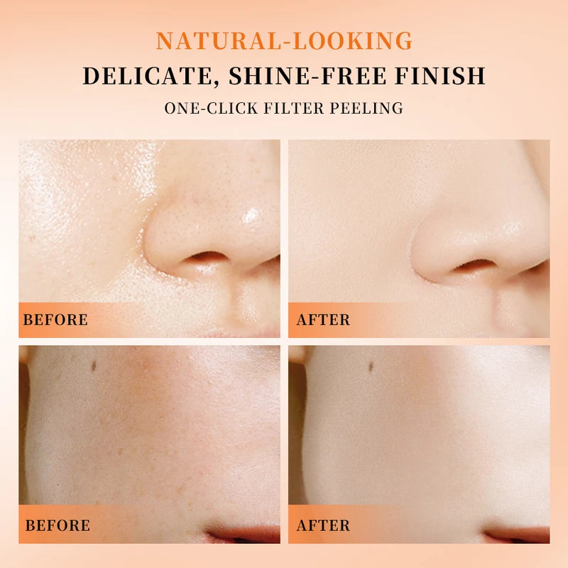 Oil-Control Matte Setting Powder with Concealer - Pressed Foundation for Flawless Skin