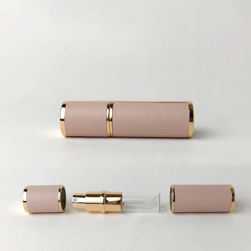 5ml Refillable Leather Perfume Bottle with Spray Travel Container