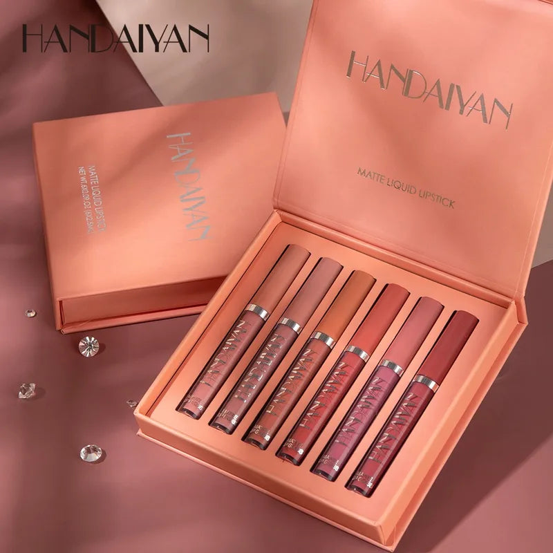 6-Piece Velvet Matte Lipstick Set Waterproof Long Lasting Lip Makeup Kit