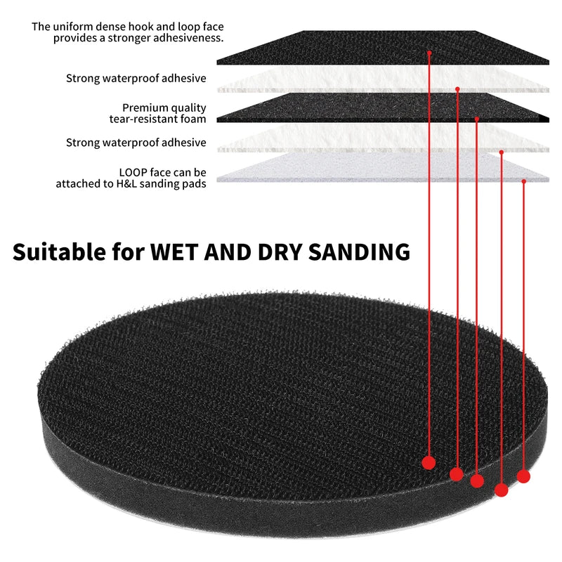 Auto Detailing Hook and Loop Buffer Pad Foam Backing for Polishing and Buffing