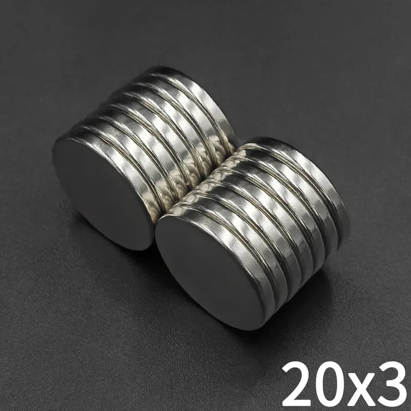 Magnetic Disc Set 20x3mm - Small Round Permanent Magnets for DIY, Craft & Science